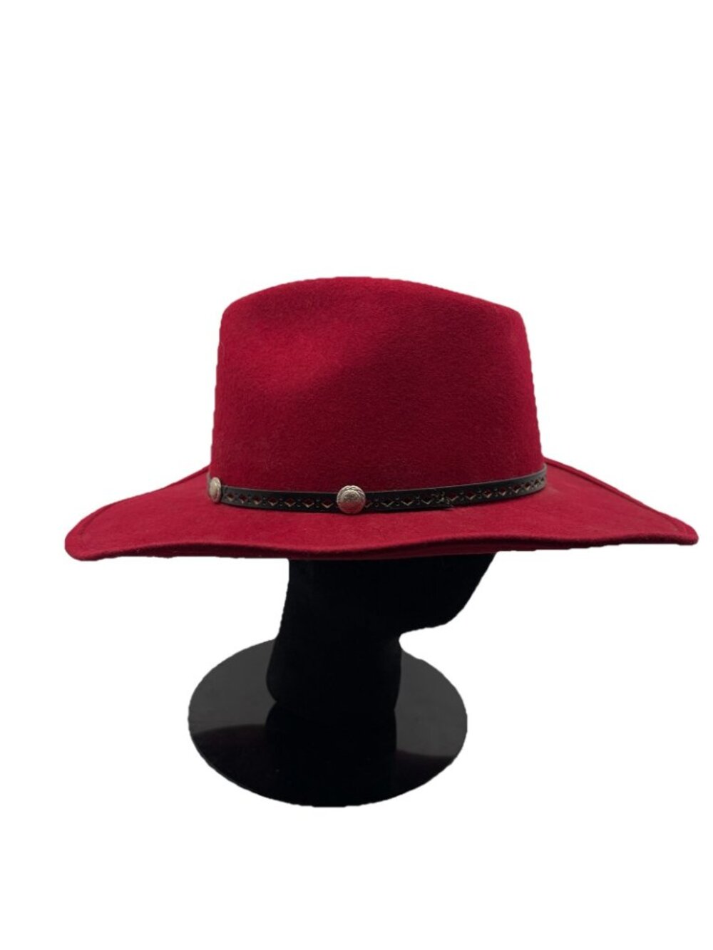 Sheplers L 7 1/4 Red 100% Pure Wool Western Cowboy Hat Made in USA Leather Band - Picture 2 of 11